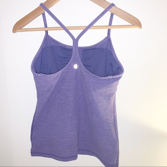 Lululemon Purple Stripe Power Y Tank - Picture 2 of 10